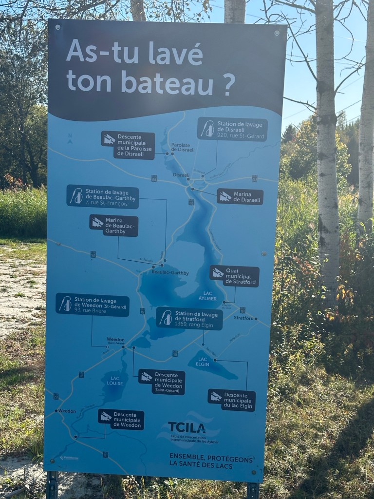 Sign showing the route around the lake
